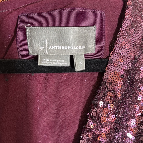 Anthropologie Lisabette Sequined Mini Dress Purple L - Picture 12 of 13